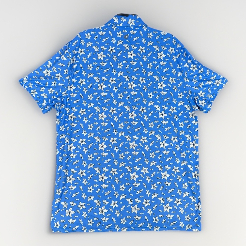 Etonic Golf Polo Mens size XL Floral All Over Print Performance Preppy Dry-fit - Picture 2 of 12